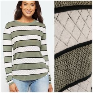 ULTRA SOFT LIGHTWEIGHT GIADA POINTELLE SWEATER SIZE LARGE LIKE NEW!